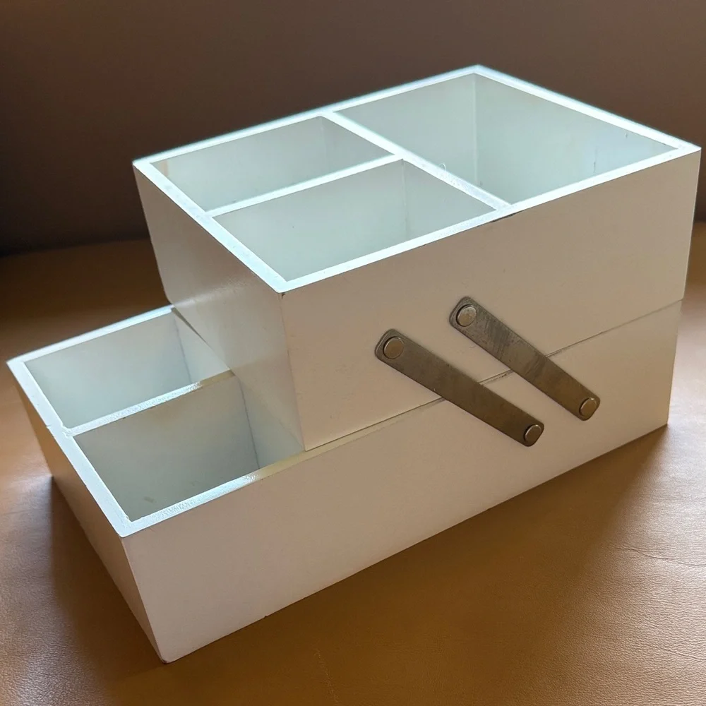 White Wooden Tiered Organizer